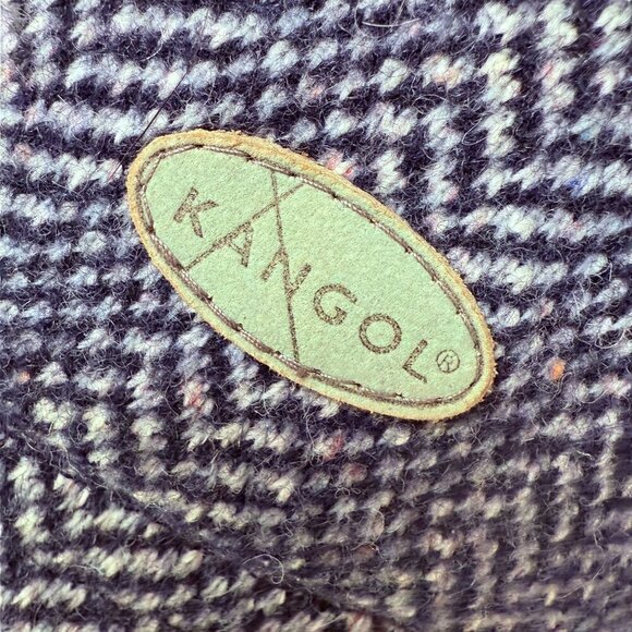KANGOL Bucket Hat Navy Blue Herringbone Tweed Size Small Unisex - Picture 5 of 9